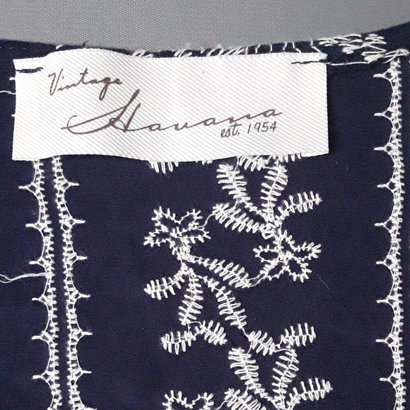 Vintage Havana Embroidered Lace-up Top with Bell Sleeves. Navy  Boho - Picture 2 of 5